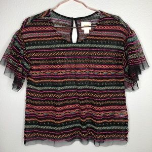 NWOT Anthropologie Maeve sheer tulle top xsmall